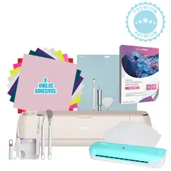 CRICUT - MAKER 4 ROSA MARFIL KIT EMPRENDE + LAMINADORA HOBY CELESTE A4 K297