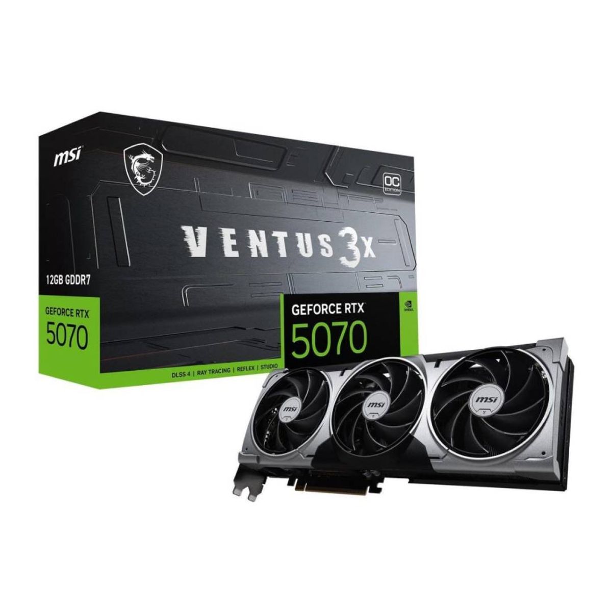 MSI - Tarjeta de Video MSI GeForce RTX 5070 12G VENTUS 3X OC