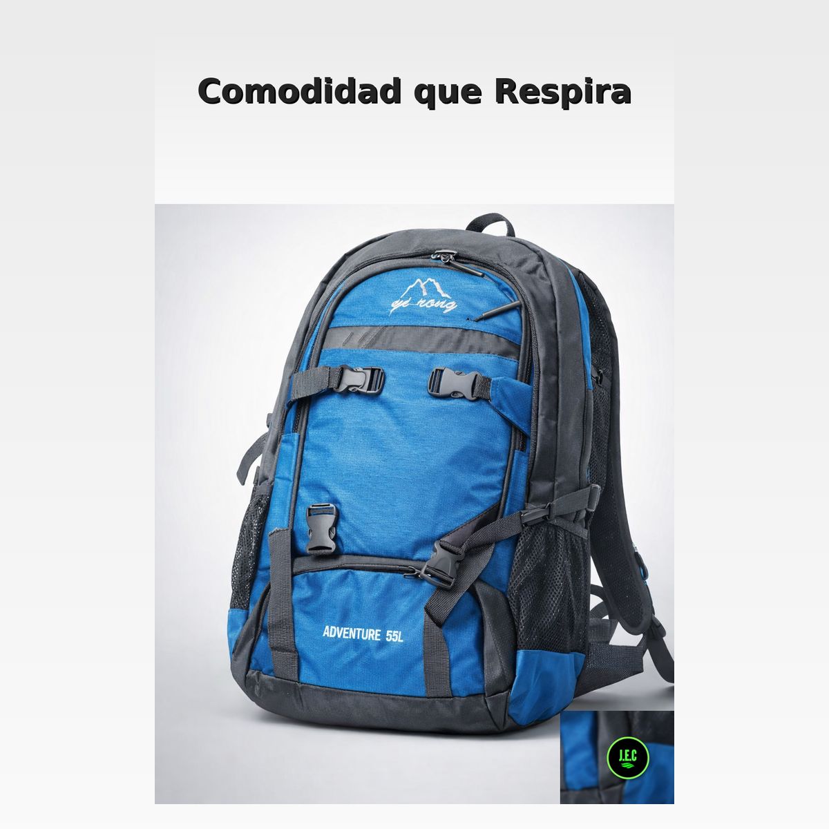 GENERICO - Mochila Trekking Adventure 55L Viaje y Camping Ergonómica