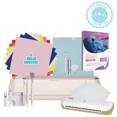 CRICUT - MAKER 4 ROSA MARFIL KIT EMPRENDE + LAMINADORA HOBY DORADA A4 K299