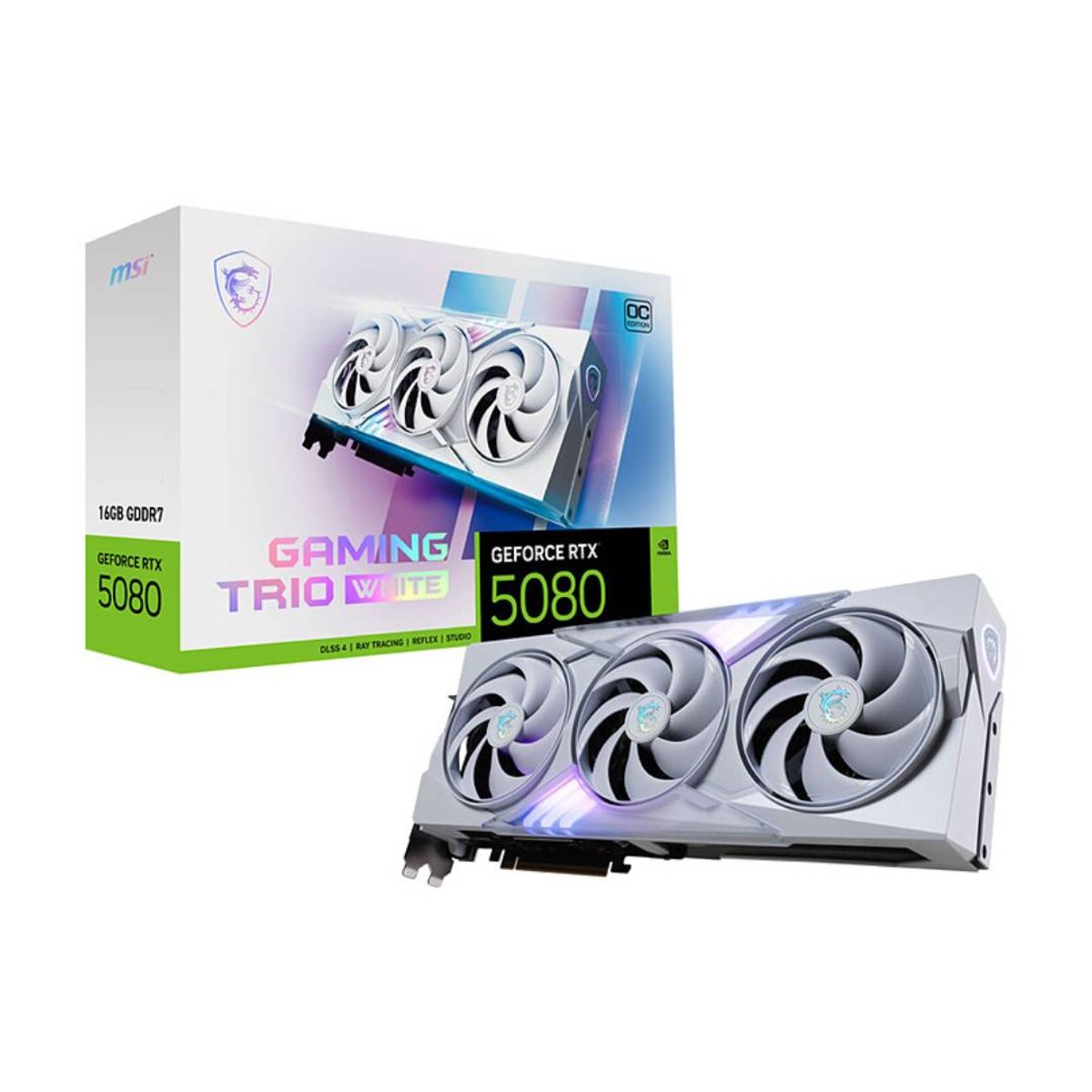 MSI - Tarjeta de Video MSI RTX 5080 16G GAMING TRIO OC WHITE