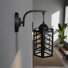 WANT - APLIQUE MODERNO HIERRO Y VIDRIO PORTA AMPOLLETA E27