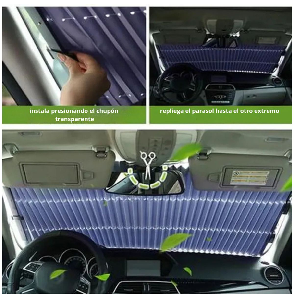 MOVI - PARASOL RETRÁCTIL PARA AUTOS Y CAMIONETAS  PROTECCIÓN TOTAL CONTRA EL SOL