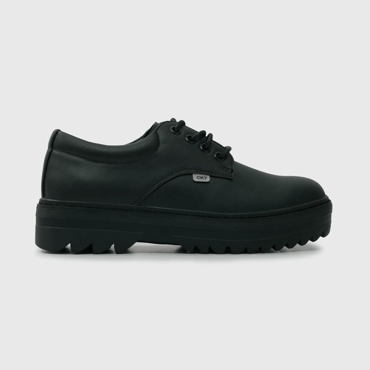 COLLOKY - Zapato Escolar Plataforma Negro Resistente con Cierre Elástico