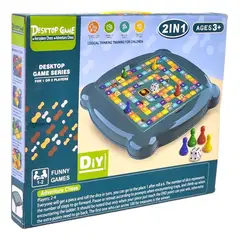 GENERICO - Mesa de juego 2 en 1 ludo y parchís + accesorios