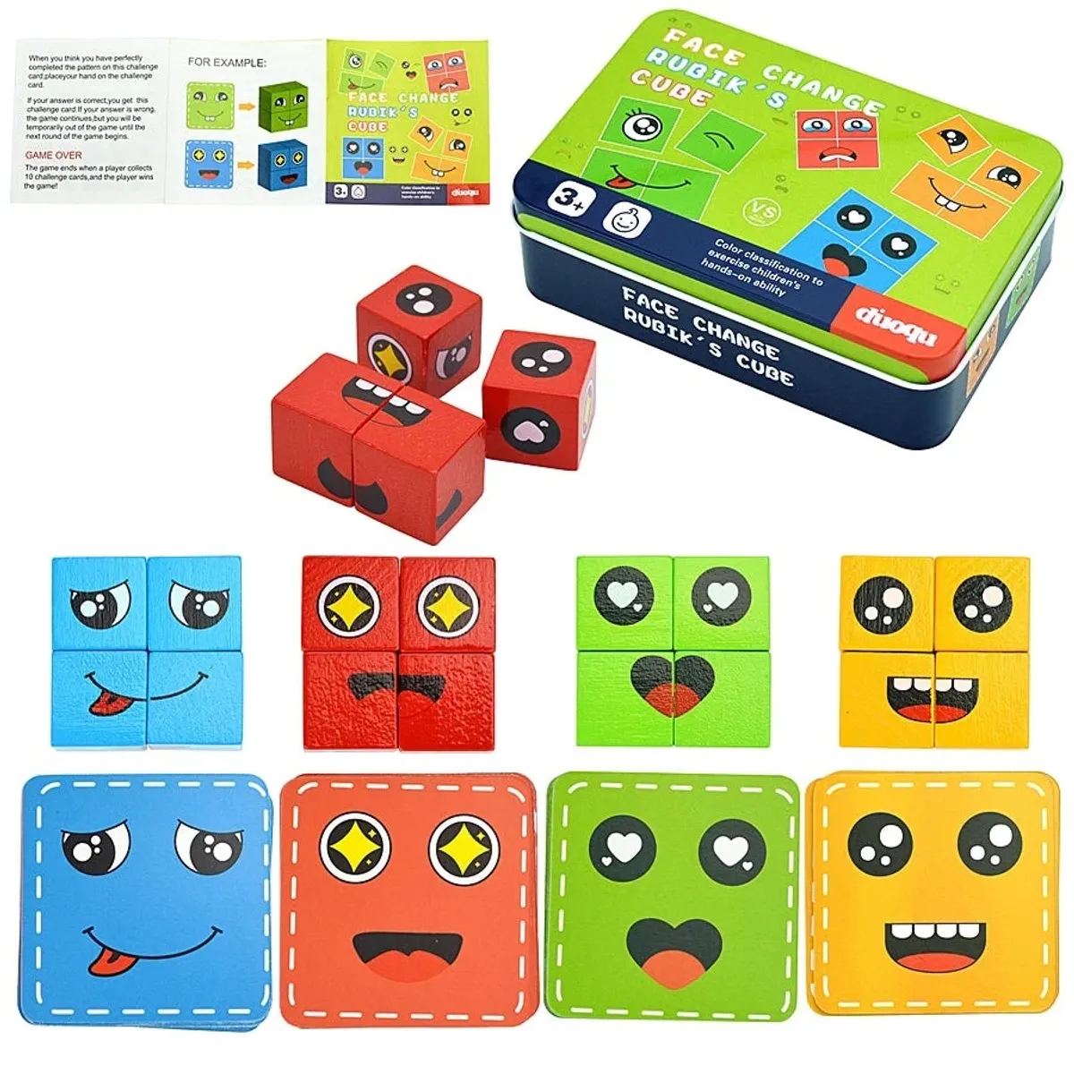 GENERICO - Cambia Cara Juego De Mesa Emociones Expresiones Didactico Montessori