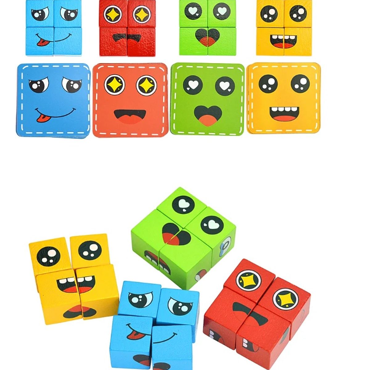 GENERICO - Cambia Cara Juego De Mesa Emociones Expresiones Didactico Montessori