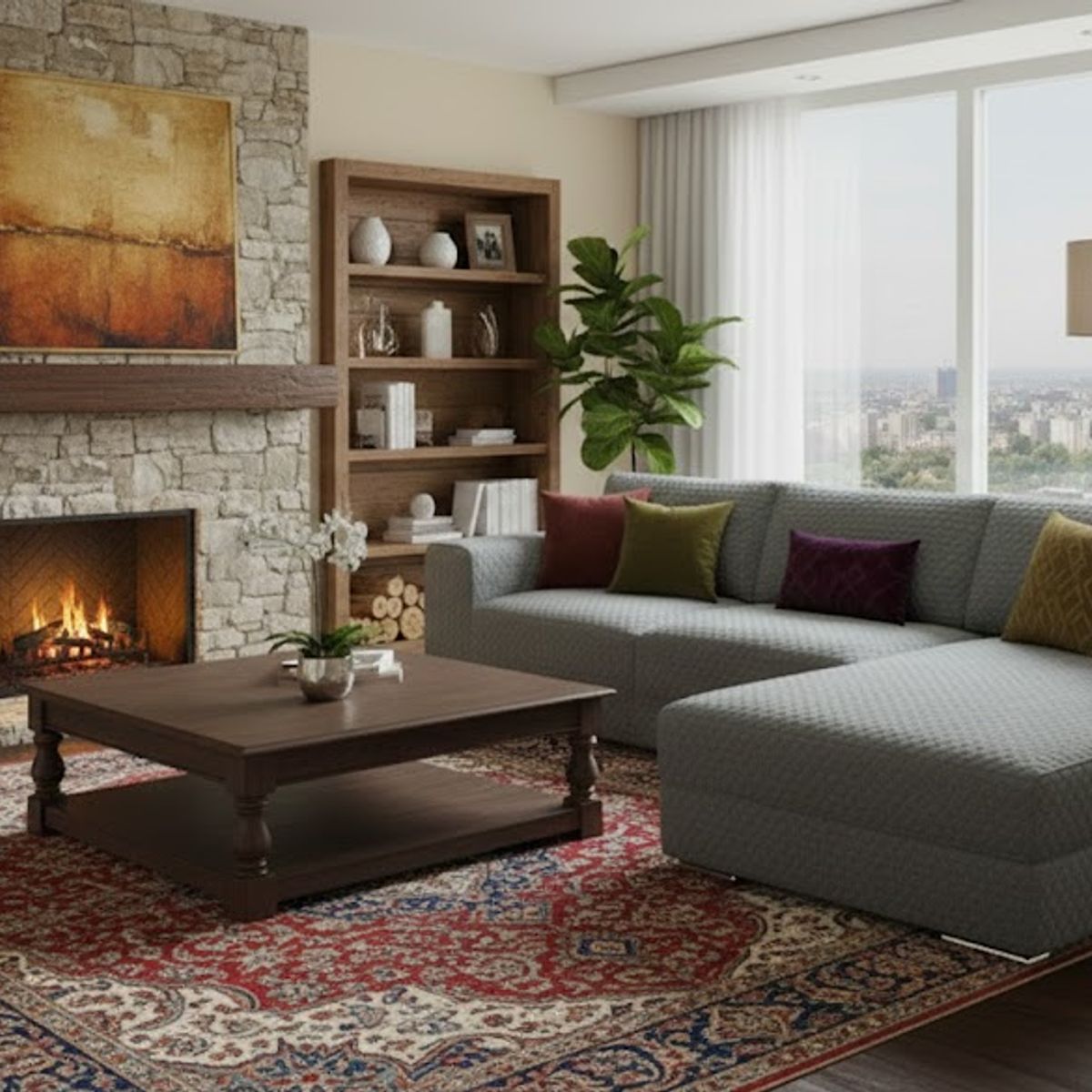 GENERICO - FUNDA ELASTIZADA PARA SILLON TIPO L DISEÑO GRIS CIRCULOS 2 PIEZA 3 + 2 CUERPO