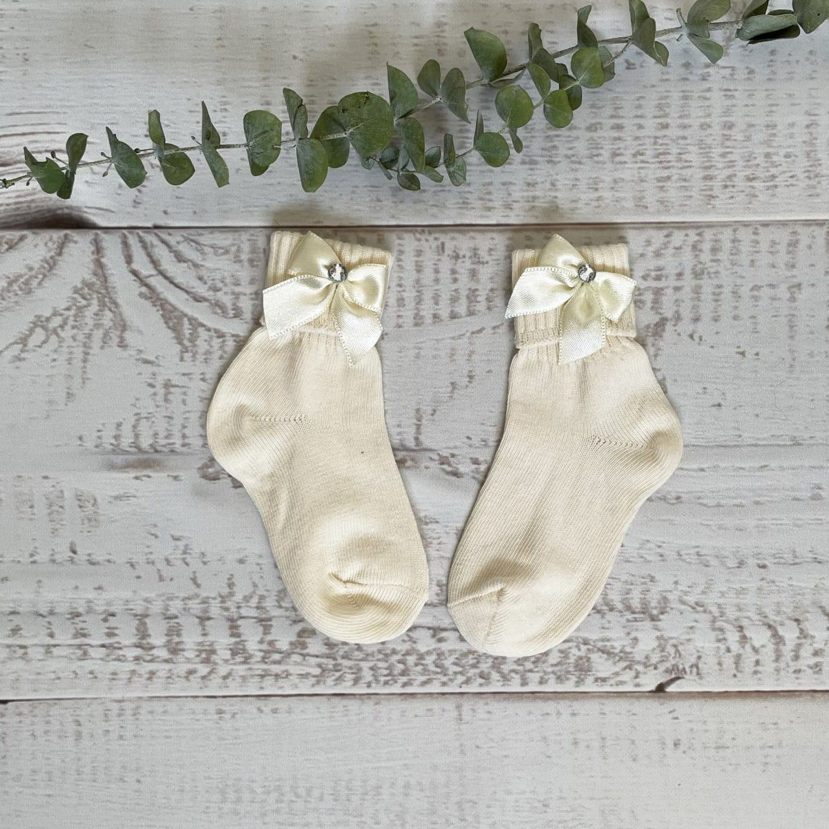 WAWA BABY DESIGN - Calcetines Beige Algodón Pima Bebé Niña