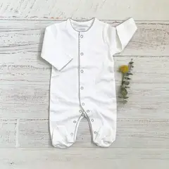 WAWA BABY DESIGN - Enterito Picot Gris Bebé Algodón Pima