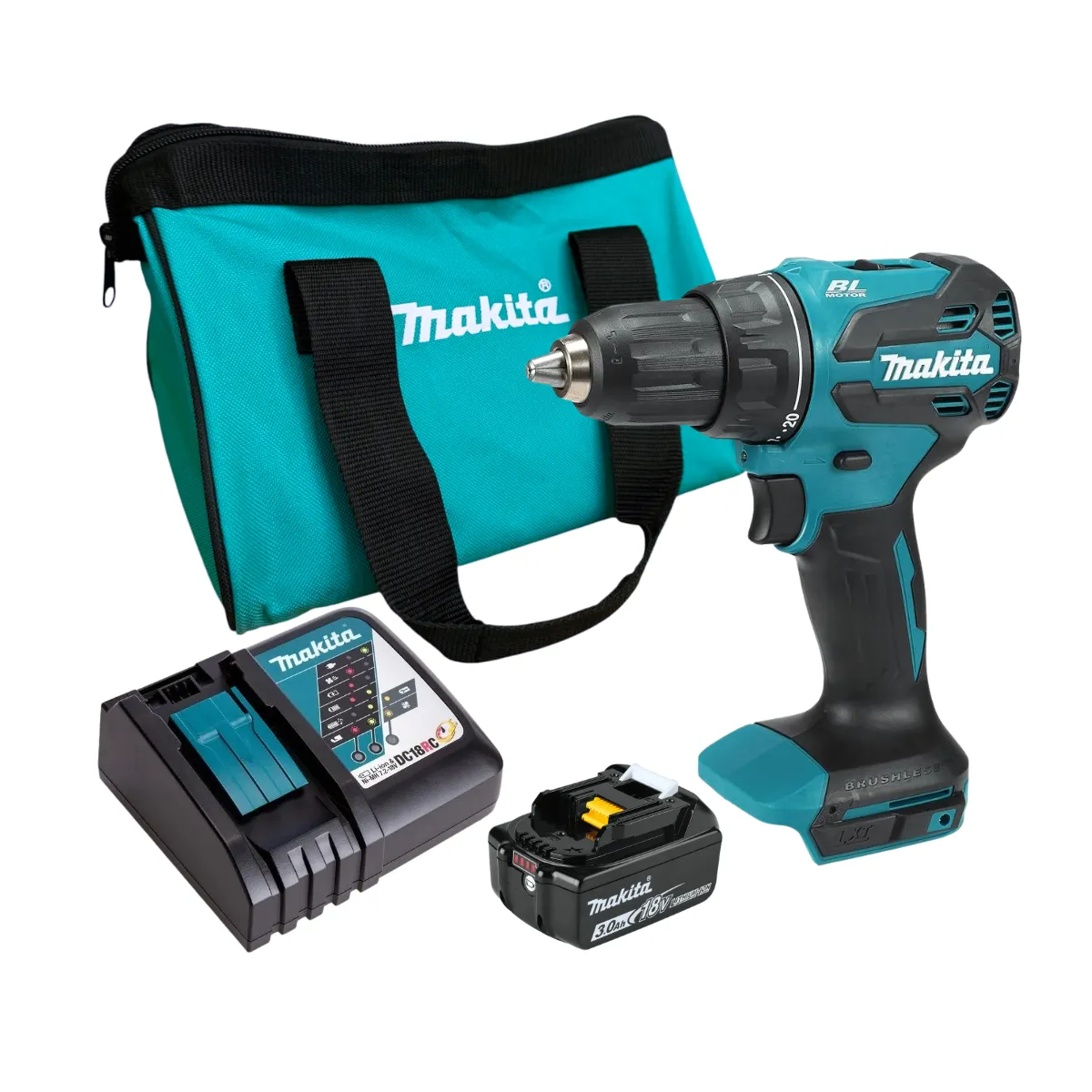 MAKITA - Taladro Percutor Inalámbrico 18v Car/Bat3Ah Makita Dhp490rf