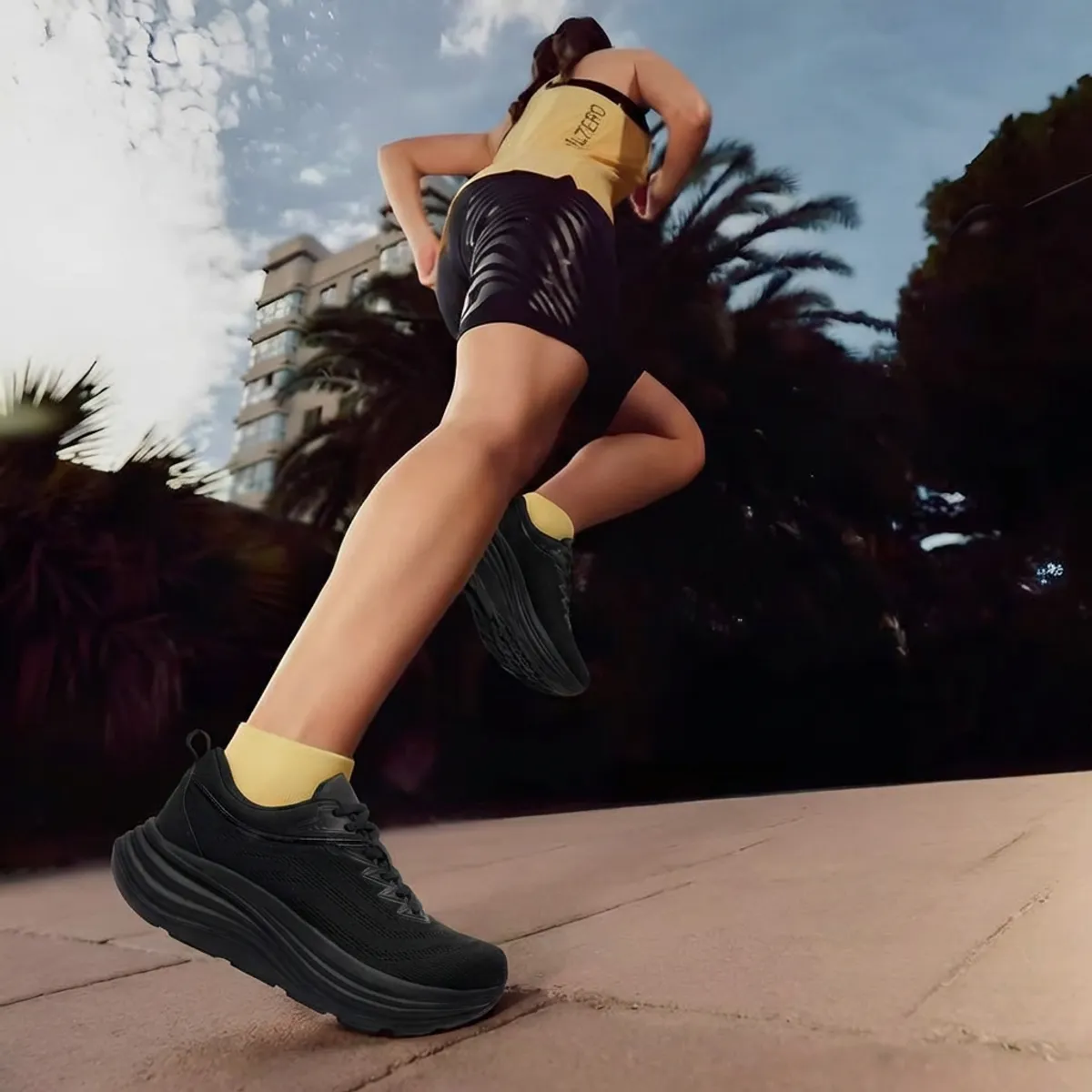 BOVINITA - Zapatilla mujer deportiva negra Running Gimnasio Liviana