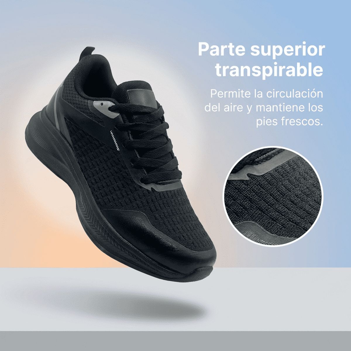 BOVINITA - Zapatilla mujer deportiva negro running gimnasio liviana Gym