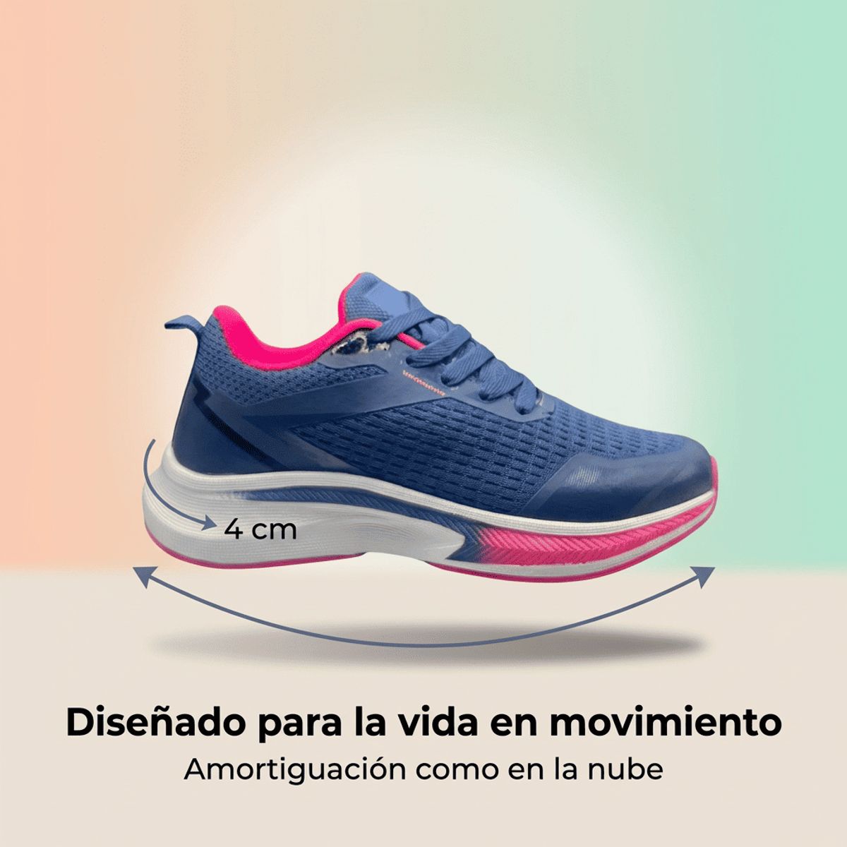 BOVINITA - Zapatilla mujer deportiva azul Gimnasio Running Yoga Gym