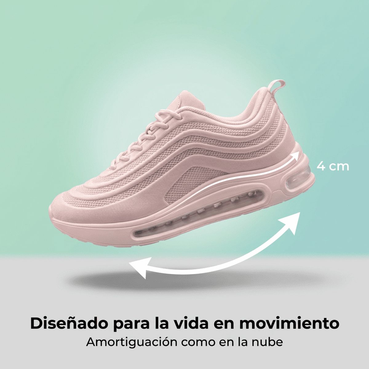 BOVINITA - Zapatillas mujer deportiva rosa gimnasio running yoga gym