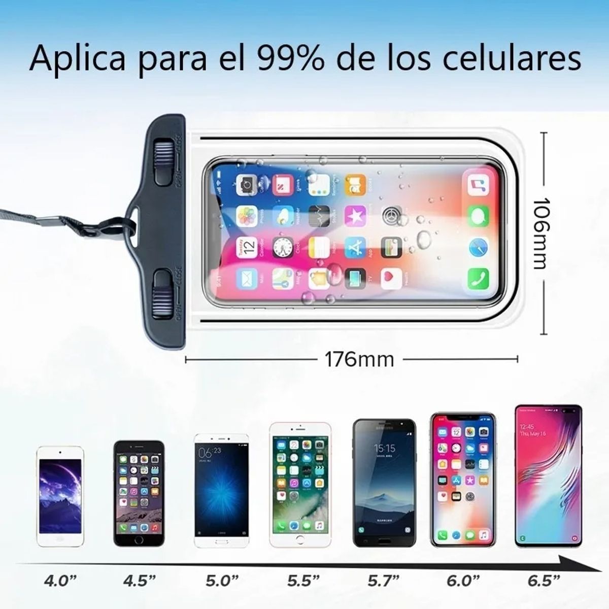 GENERICO - Funda Celular Impermeable Sumergible Carcasa Protectora Universal Para Agua Playa Y Piscina Oferta
