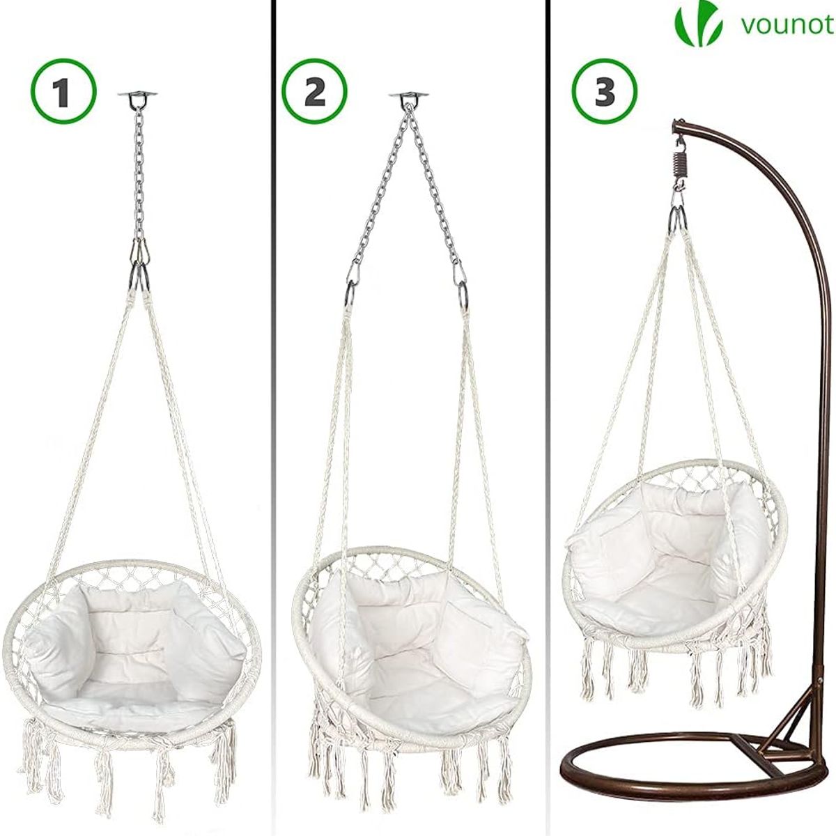MOVI - Silla Colgante Estilo Bohemio  Relax Interior y Exterior