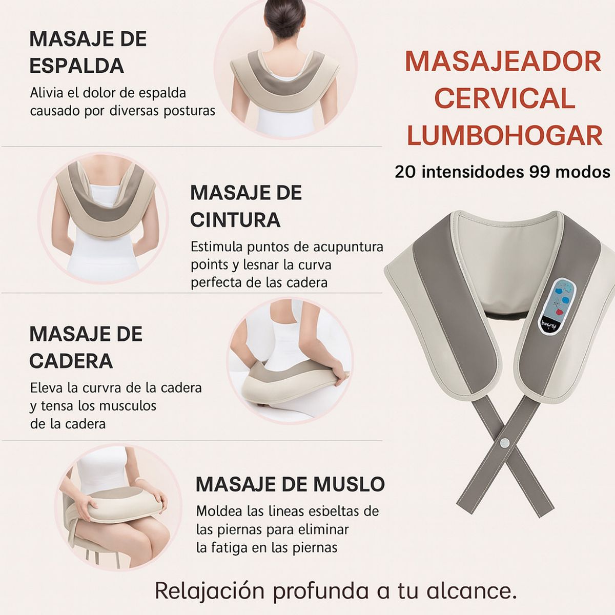MOVI - Cojín Masajeador cuello y espalda