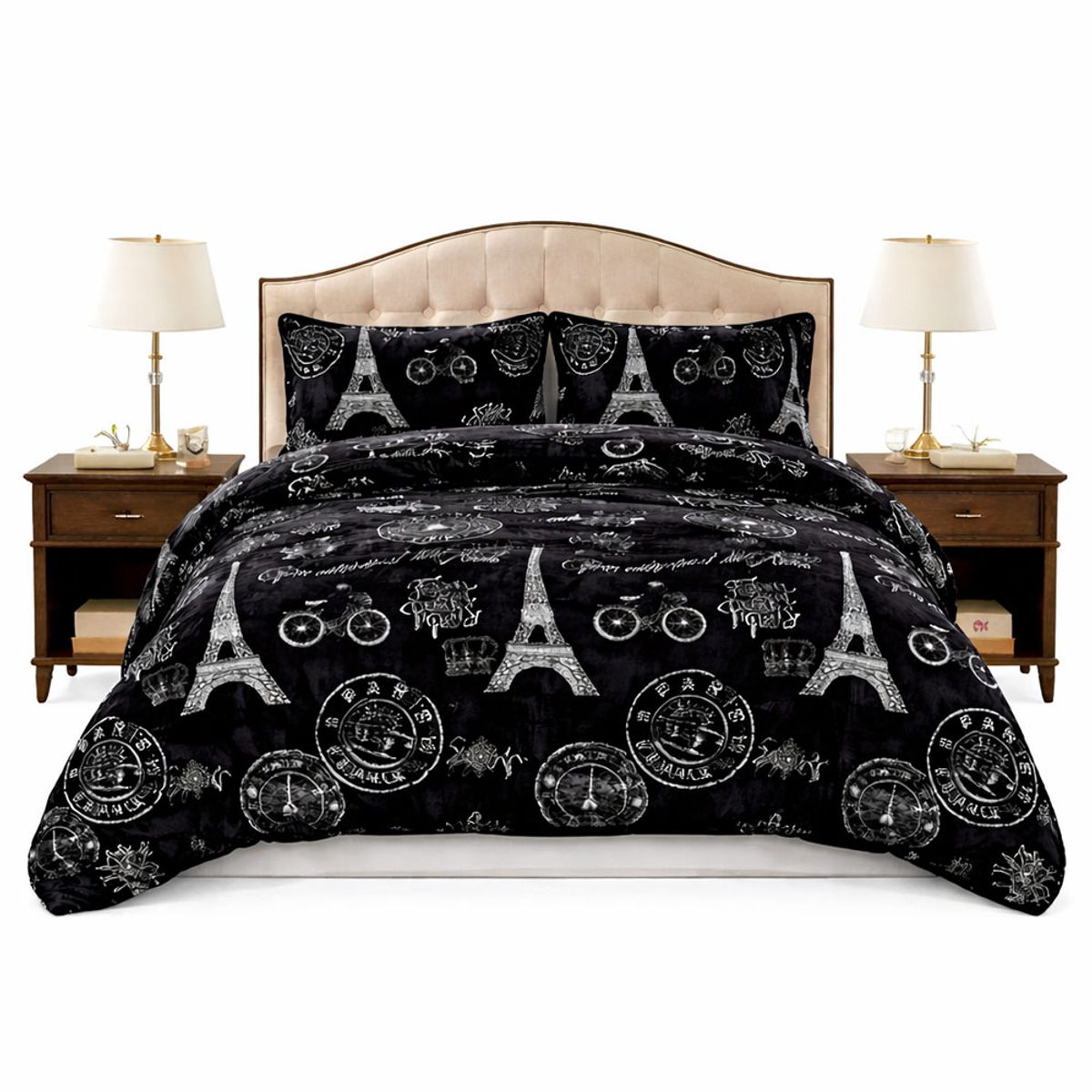 GENERICO - Cobertor de Invierno con Chiporro 2 Plazas Plush Negro Paris