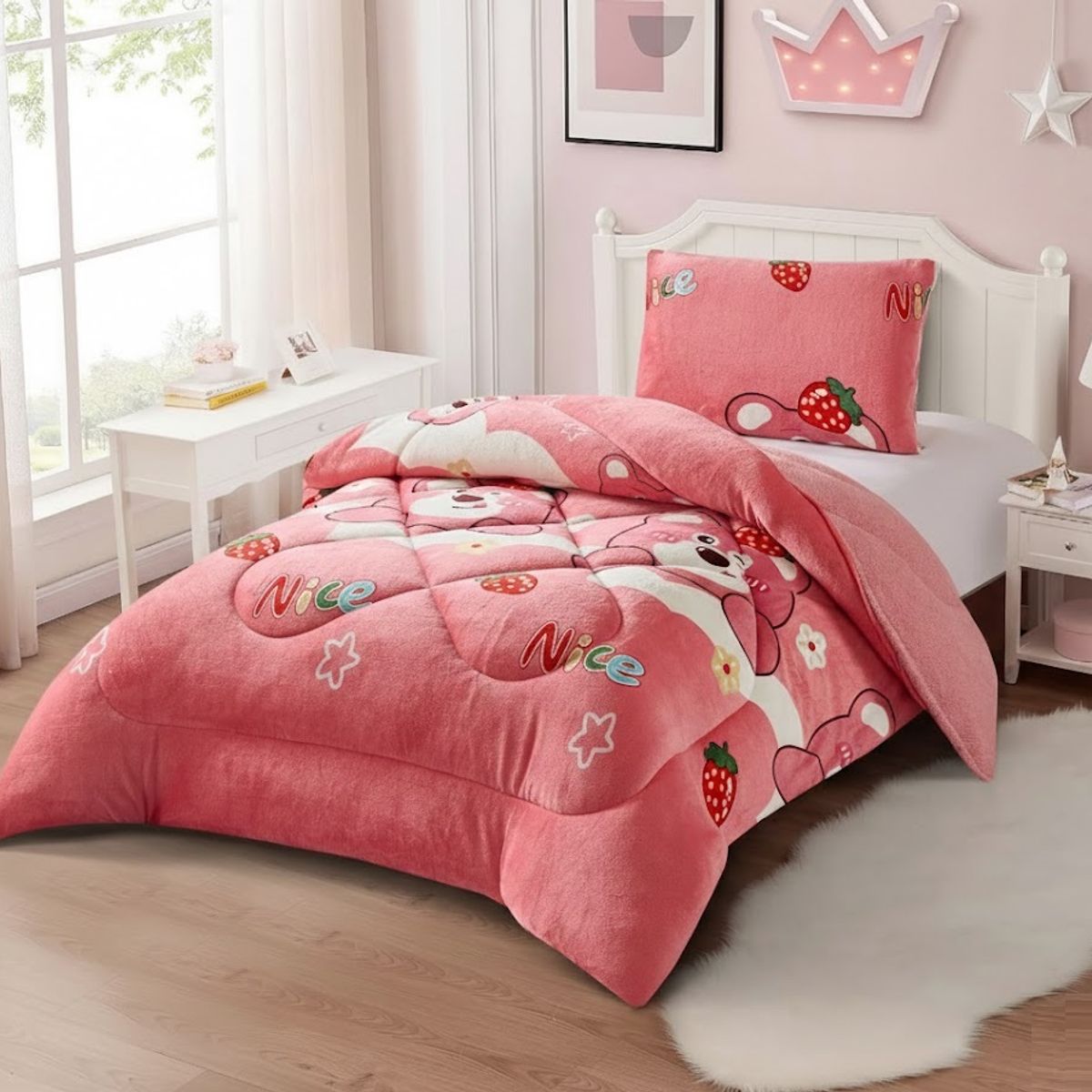GENERICO - COBERTOR CON CHIPORRO INFANTIL 1.5 PLAZA  PLUSH INVIERNO TF