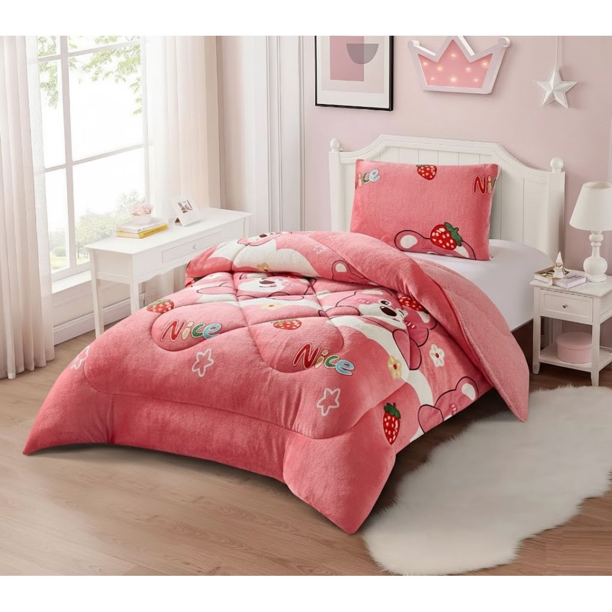 GENERICO - COBERTOR CON CHIPORRO INFANTIL 1.5 PLAZA  PLUSH INVIERNO TF
