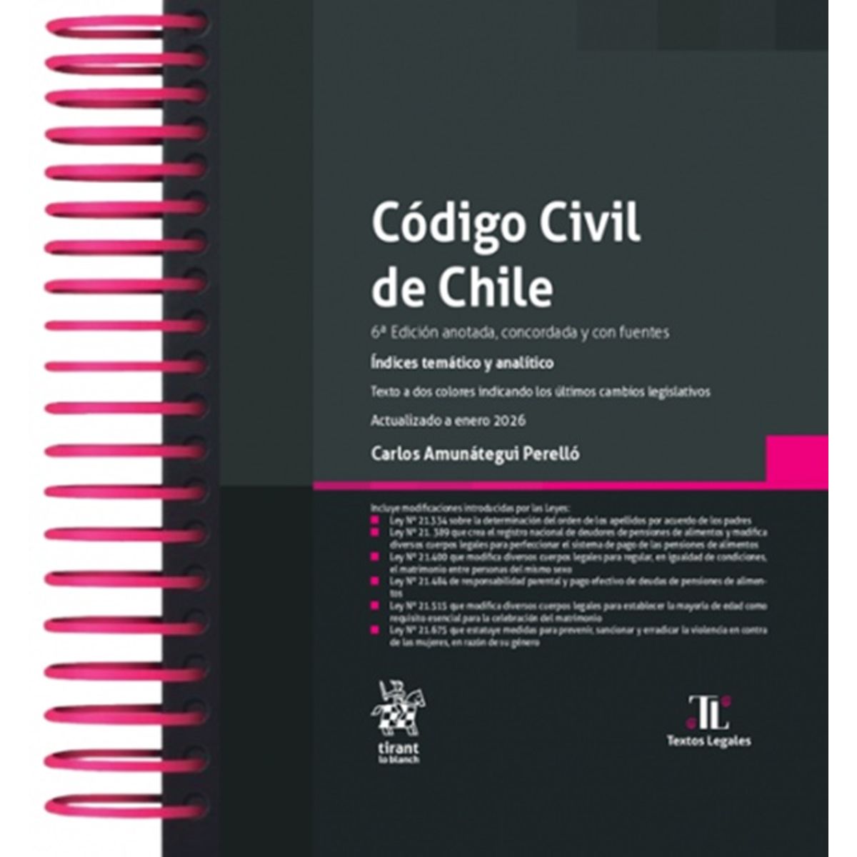 TIRANT LO BLANCH - CÓDIGO CIVIL DE CHILE 6ª Edición 2026 / Anillado