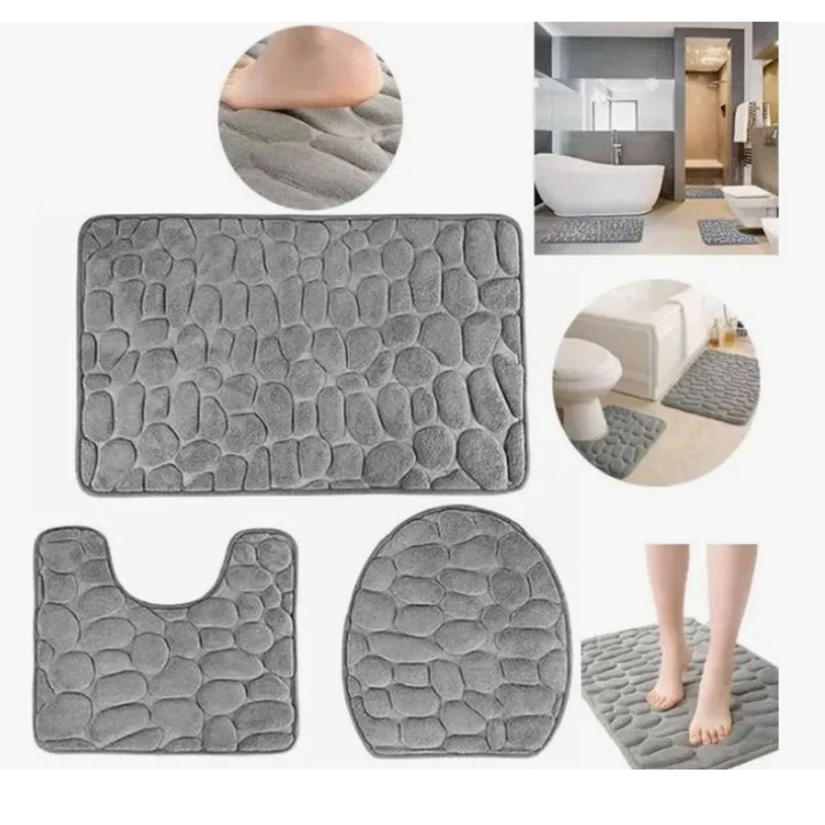 GENERICO - Juego Accesorios Para Baño Alfombra Antideslizante Para Baño