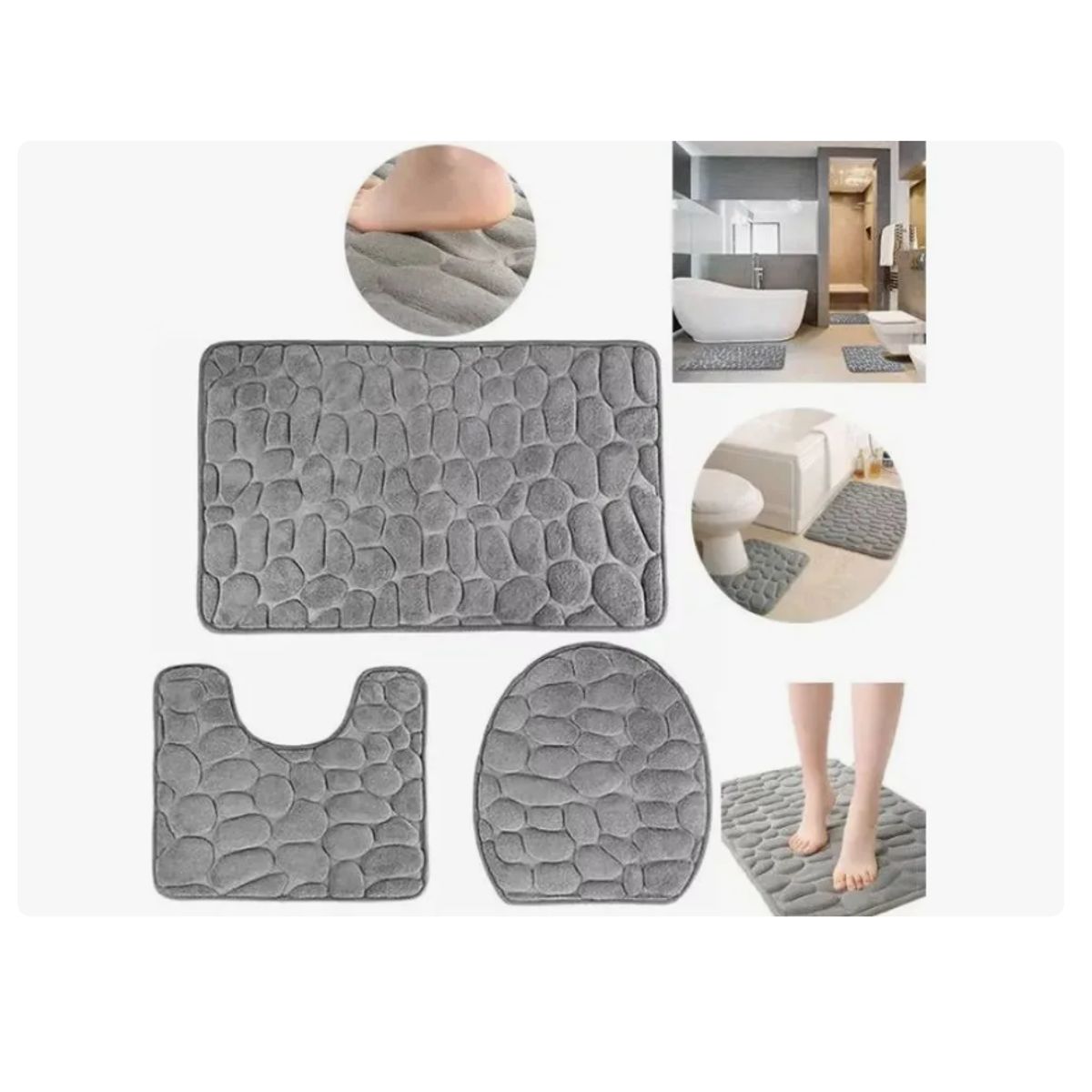 GENERICO - Juego Accesorios Para Baño Alfombra Antideslizante Para Baño