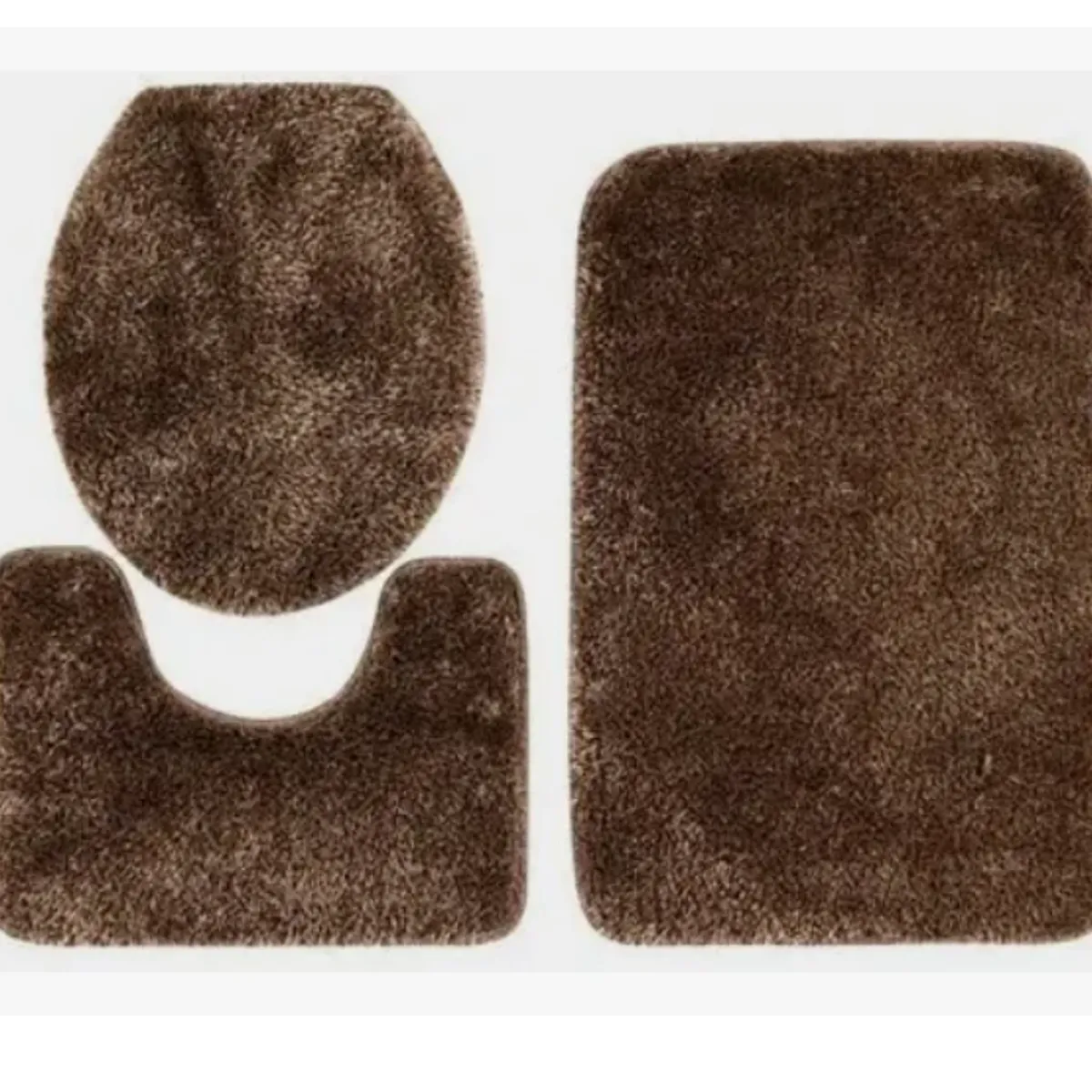 GENERICO - Set Alfombras De Baño 3 Piezas Peludo