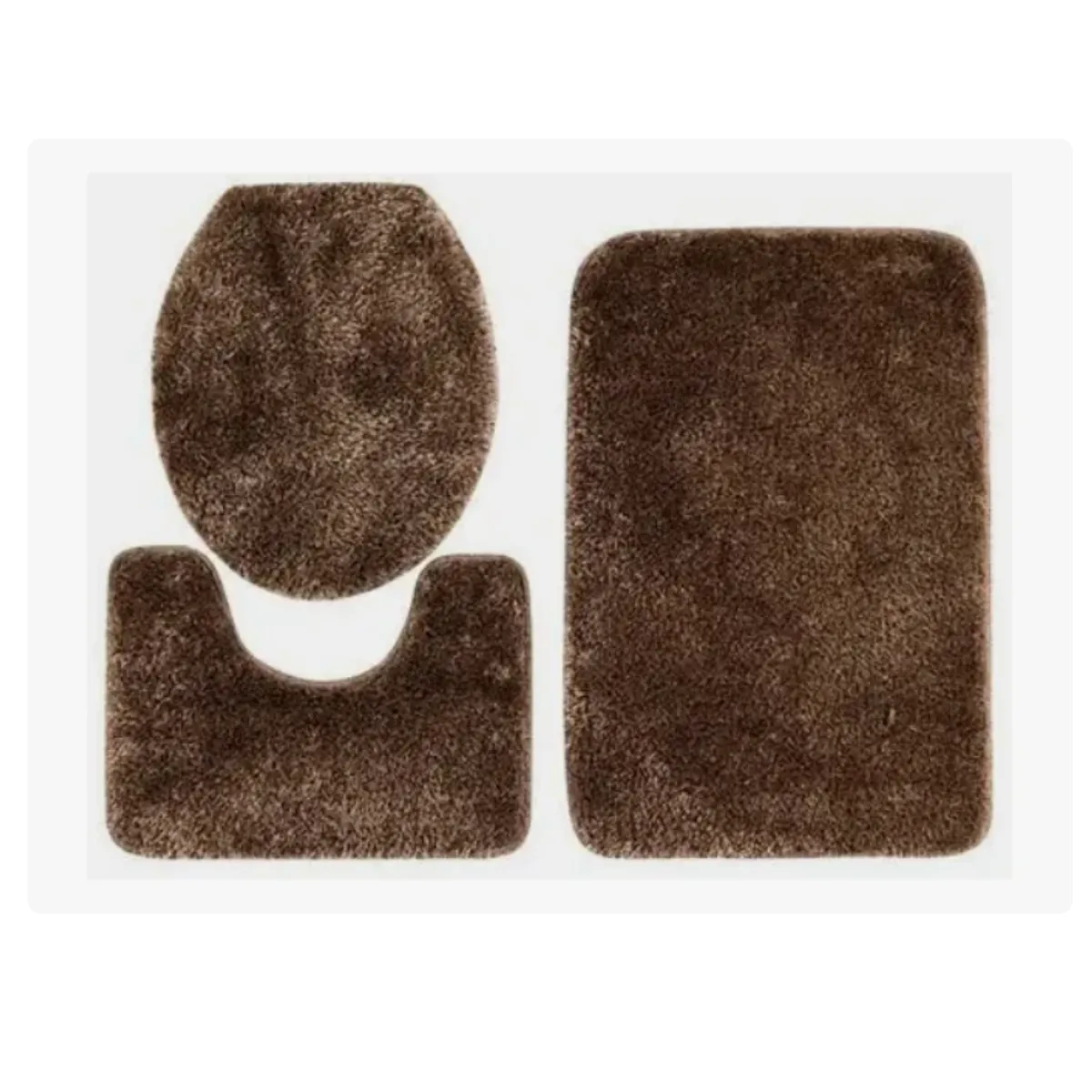GENERICO - Set Alfombras De Baño 3 Piezas Peludo