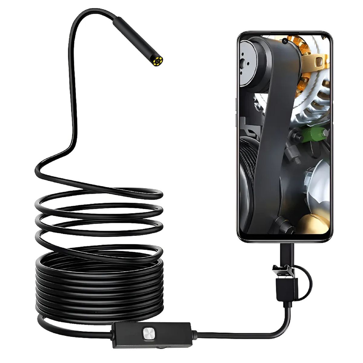 GENERICO - Mini Camara Endoscopica  Inspección 5mt Usb Color Negro