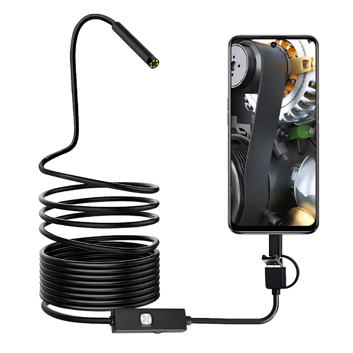 GENERICO - Mini Camara Endoscopica  Inspección 5mt Usb Color Negro