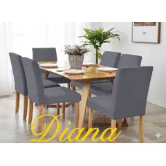 DIANA - FUNDA ELASTIZADAS PARA SILLAS DE COMEDOR SET DE 6 UNIDADES UNICOLOR GRIS