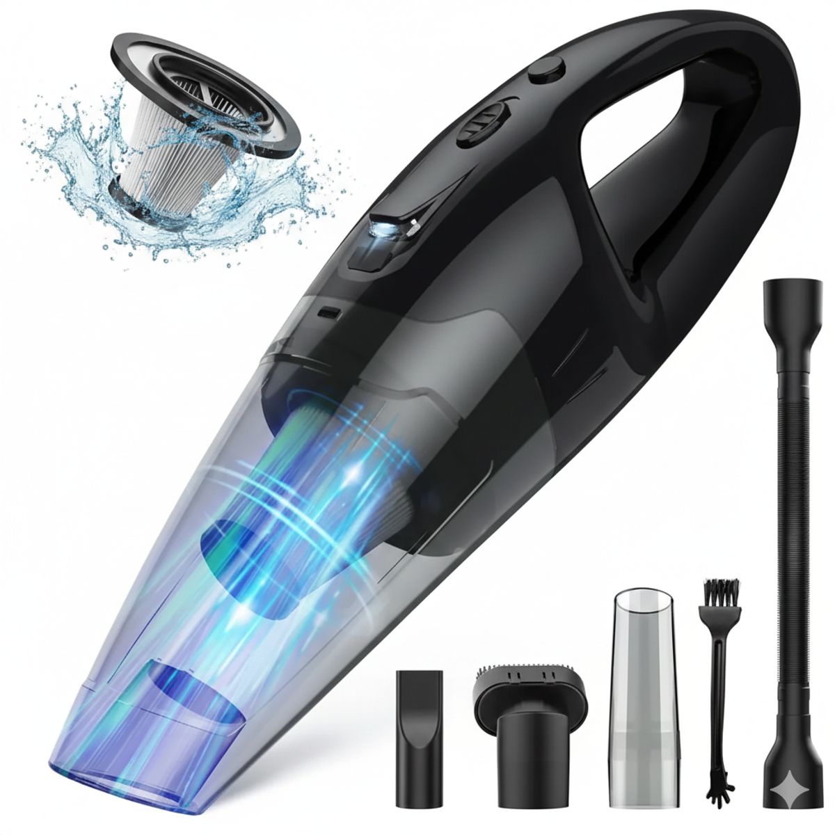 MOVI - Aspiradora Inalámbrica para Auto y Hogar  Con Accesorios