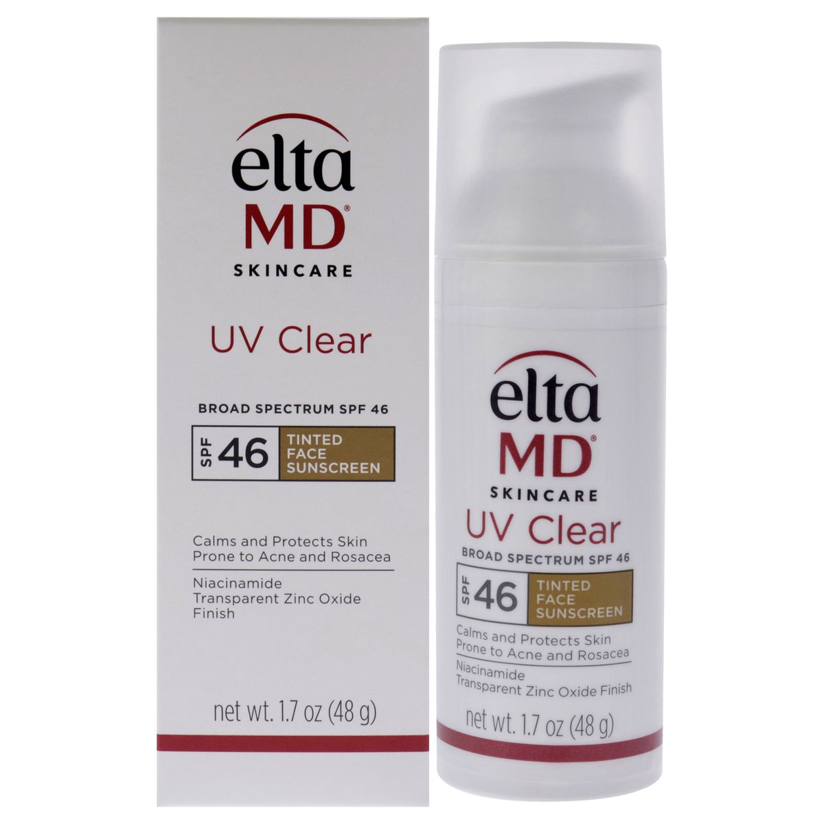 ELTAMD - Protector solar facial transparente UV SPF 46 - Con color 51ml EltaMD