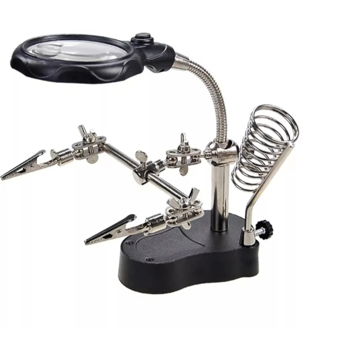 GENERICO - Lupa Soporte Luz Led Pinza Soporte Cautin