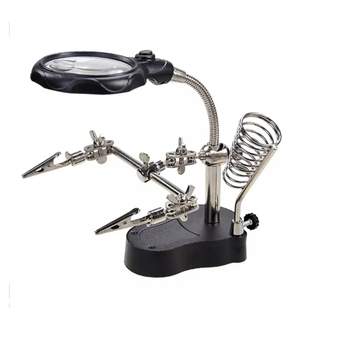 GENERICO - Lupa Soporte Luz Led Pinza Soporte Cautin