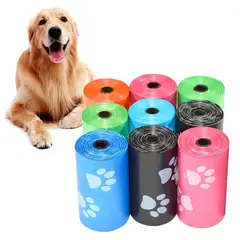 GENERICO - Pack 8 Rollos Bolsas Para Desecho Mascotas Diseño Huellas