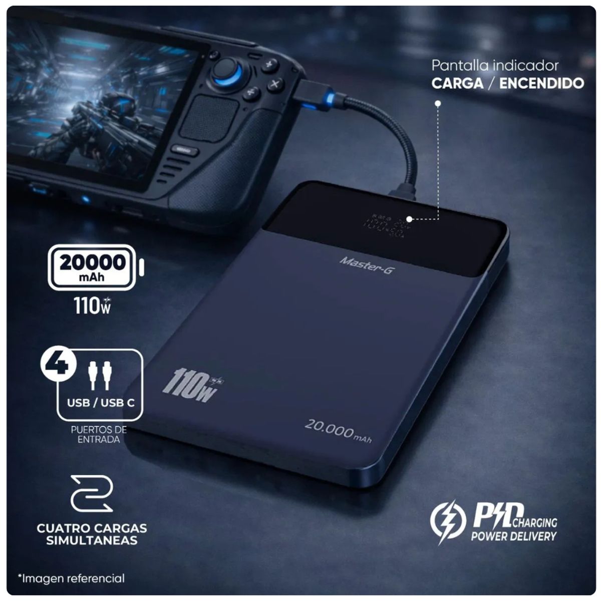 MASTER G - Cargador Slim Portátil Notebook 20.000Mah 110W PD