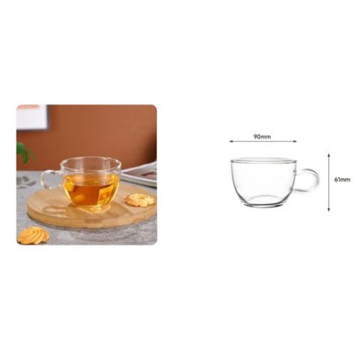 GENERICO - TAZA DE VIDRIO X6UND 265ML