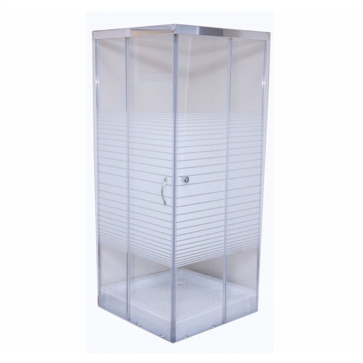 Cabina ducha cuadrada cromo 80 cm 4 mm, marca CONDOR - Foto Principal