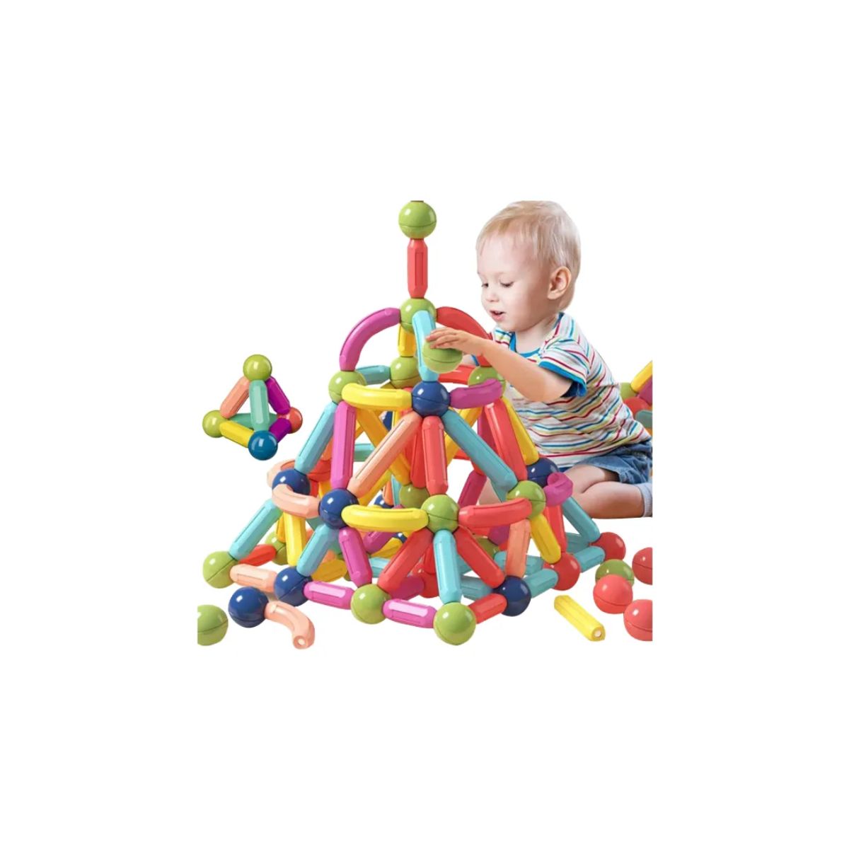 GENERICO - Bloques Magnéticos De Barras Grandes 42pc Juego Construcción 48 Magnetic Sticks