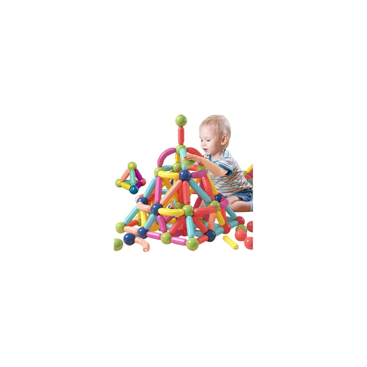 GENERICO - Bloques Magnéticos De Barras Grandes 42pc Juego Construcción 48 Magnetic Sticks