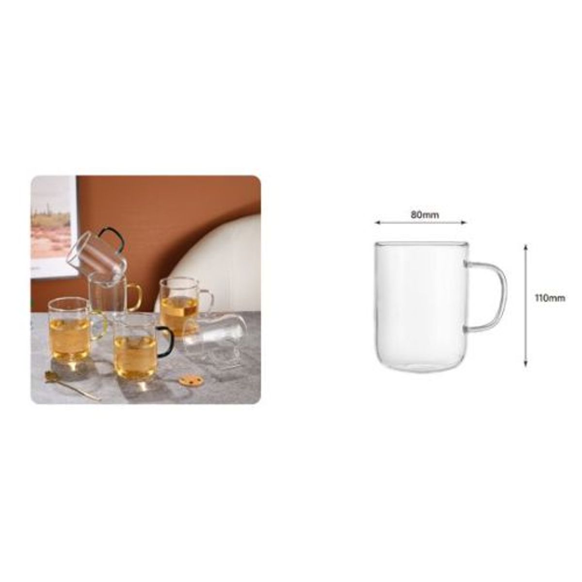 GENERICO - TAZA DE VIDRIO X6UND 450ML