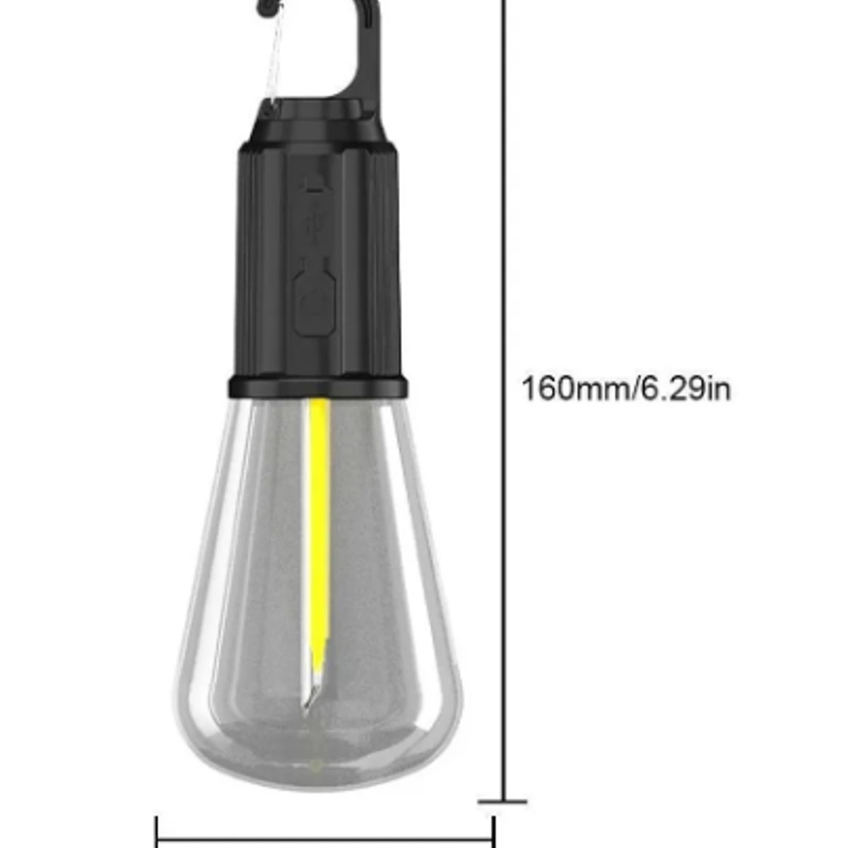 GENERICO - Ampolleta Recargable Usb Luz Cálida Camping Exterior Gancho Cálida