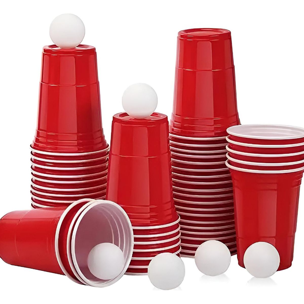 JAGIMA - Vaso Plastico Rojo Desechable Fiesta 450 Ml X 100 Uds Rojo