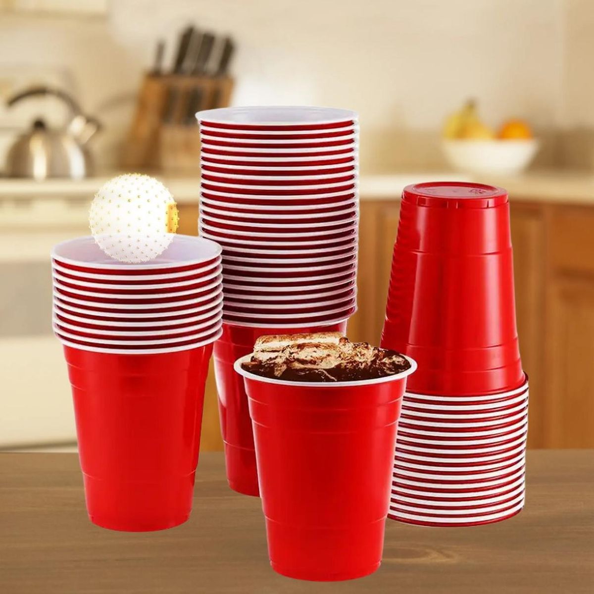 JAGIMA - Vaso Plastico Rojo Desechable Fiesta 450 Ml X 100 Uds Rojo