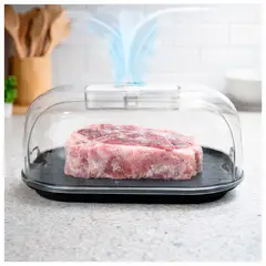 IRM - Bandeja De Descongelación Rápida De Alimentos Con Ventilación Bandeja Aluminio Color Negro