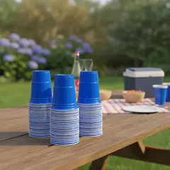 JAGIMA - Vaso Plastico Azul Desechable Fiesta 450 Ml X 50 Uds Azul