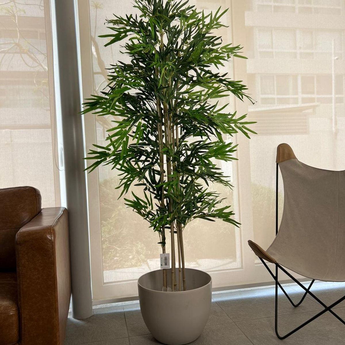 ARBUSTO REAL - Planta Artificial Decorativa Arbol Grande Pack Bamboo 150cm Verde
